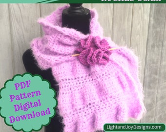 Beginner Crochet Scarf Pattern - Soft and Cozy "Oasis Scarf Wrap" Pattern