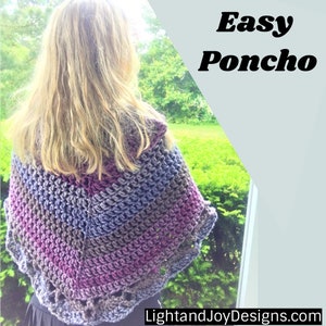 Easiest Crochet Poncho PATTERN - crochet Pattern