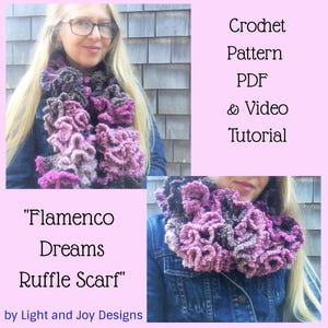 Flamenco Dreams Crochet Ruffle Scarf Pattern – Hyperbolic Design (PDF Pattern)
