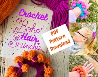 Boho Crochet Hair Scrunchie Pattern – Caribbean Style (PDF Pattern)