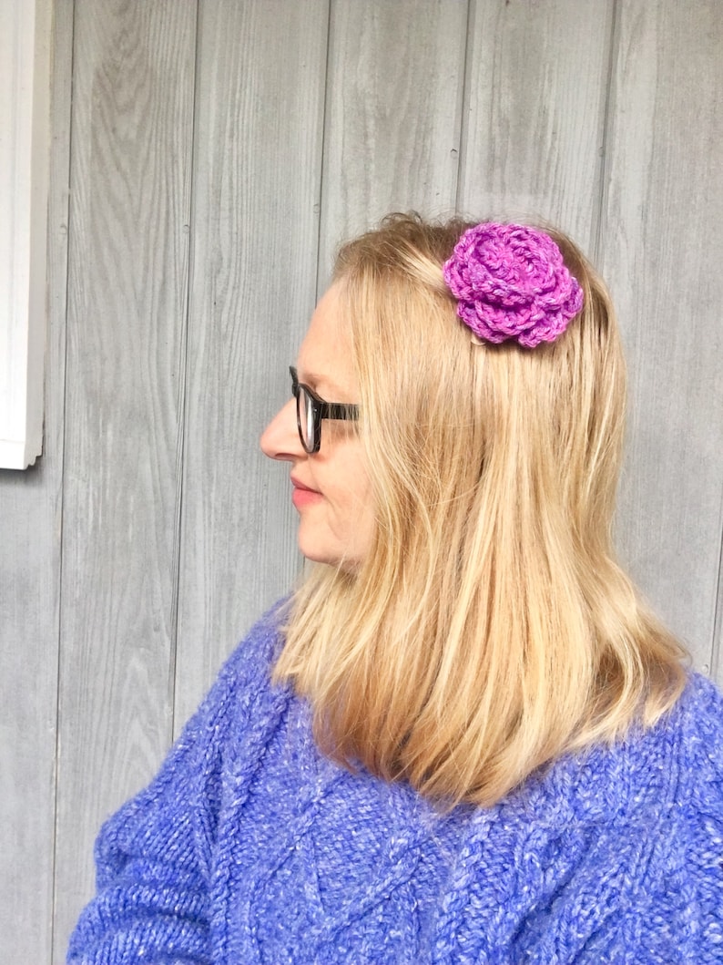 Crochet Rose Hat Pin Crochet Rose Shawl Pin Crochet Rose Pattern Crochet Rose Hair Clip