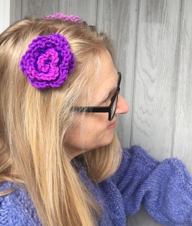 Crochet Rose Hat Pin Crochet Rose Shawl Pin Crochet Rose Pattern Crochet Rose Hair Clip