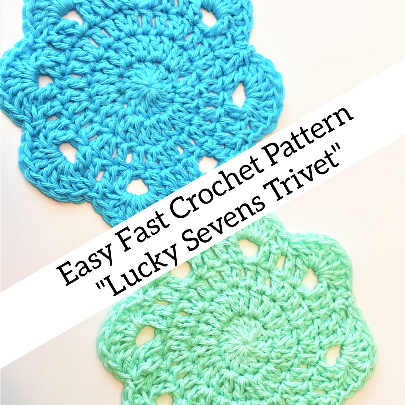 Easy Crochet Trivet Pattern lucky Sevens Trivet Digital Crochet Pattern