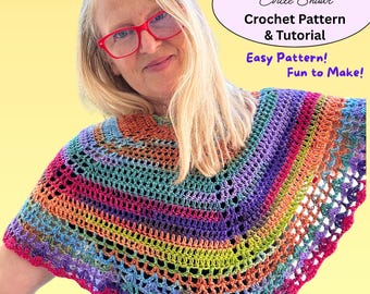 Crochet Circle Shawl Pattern & Tutorial, Half Circle Shawl Pattern, Crescent Wrap Pattern, Regina Caeli Shawl Pattern + Video Instruction