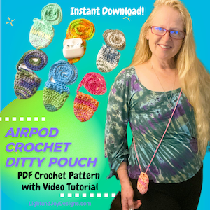 Airpods Crochet Pouch Pattern - Ditty Bag PDF (Digital Download)