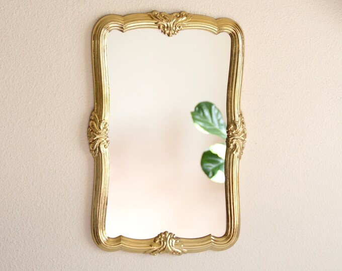 Vintage Gold Decorative Mirror Gold Horizontal Mirror Gold Etsy