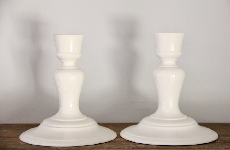 Minton/'s salt glaze candlestick set Vintage candlestick set Bookshelf decor White candlestick holders