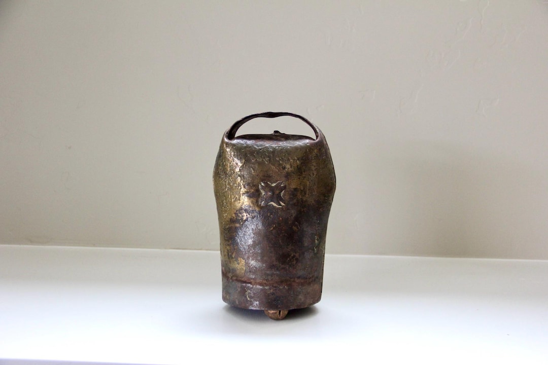 Antique Primitive Cow Bell | Hand-forged Iron With Aged Patina | Rustic ...