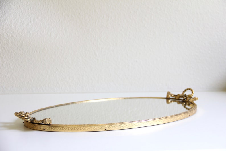 Vintage Gold Oval Vanity Mirror Oval Vanity Mirror Etsy