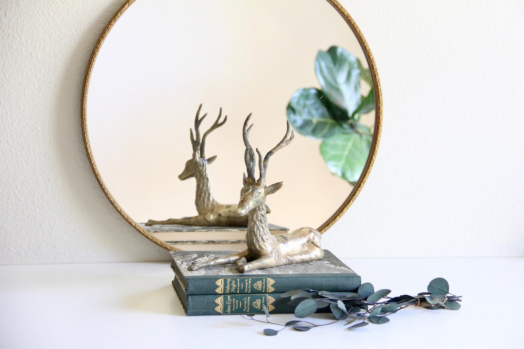 Brass Elk Sitting, Brass Elk Figurine, Brass Elk Statue, Elk Ornament