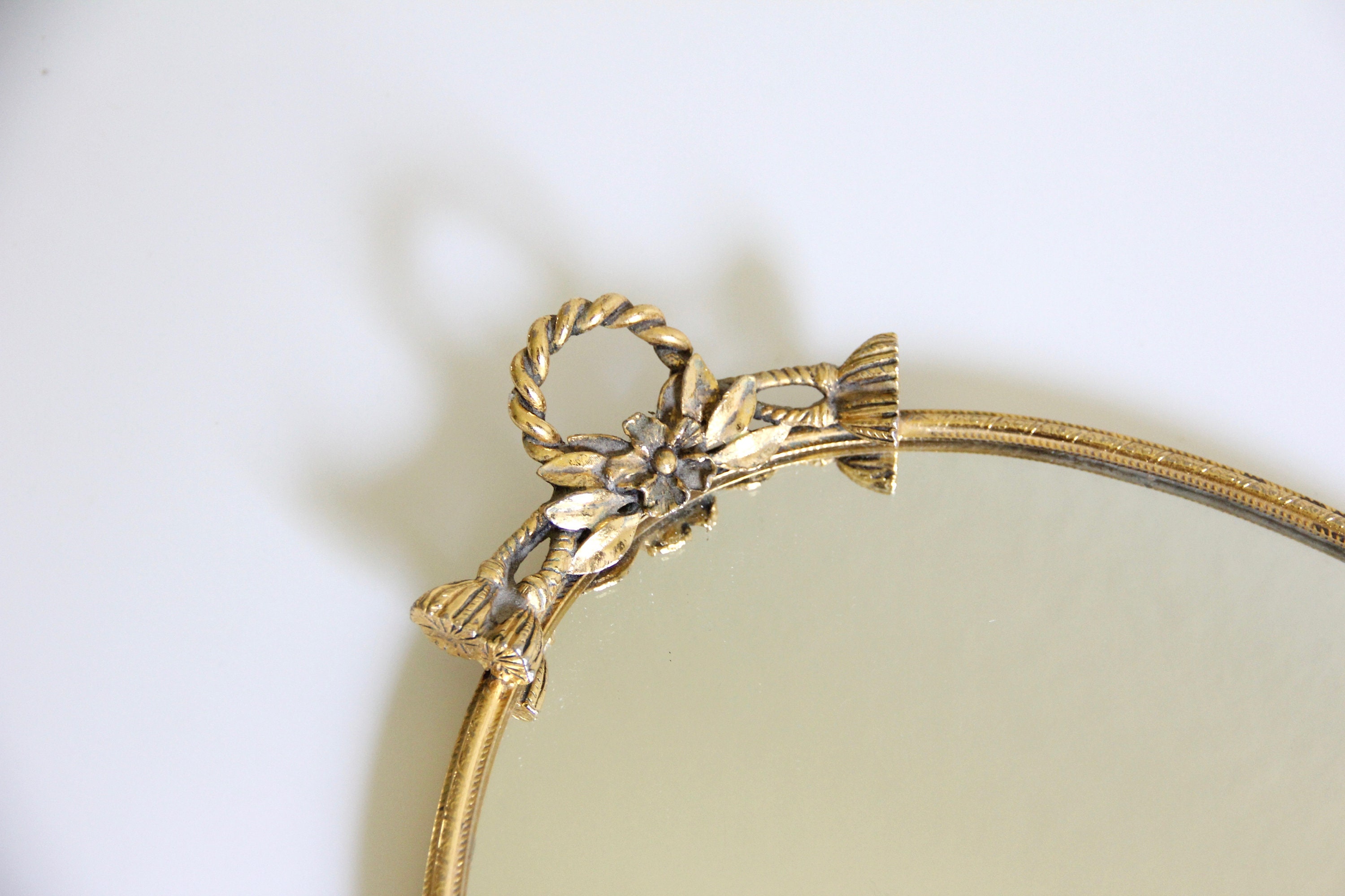 Vintage gold oval vanity mirror Oval vanity mirror Etsy