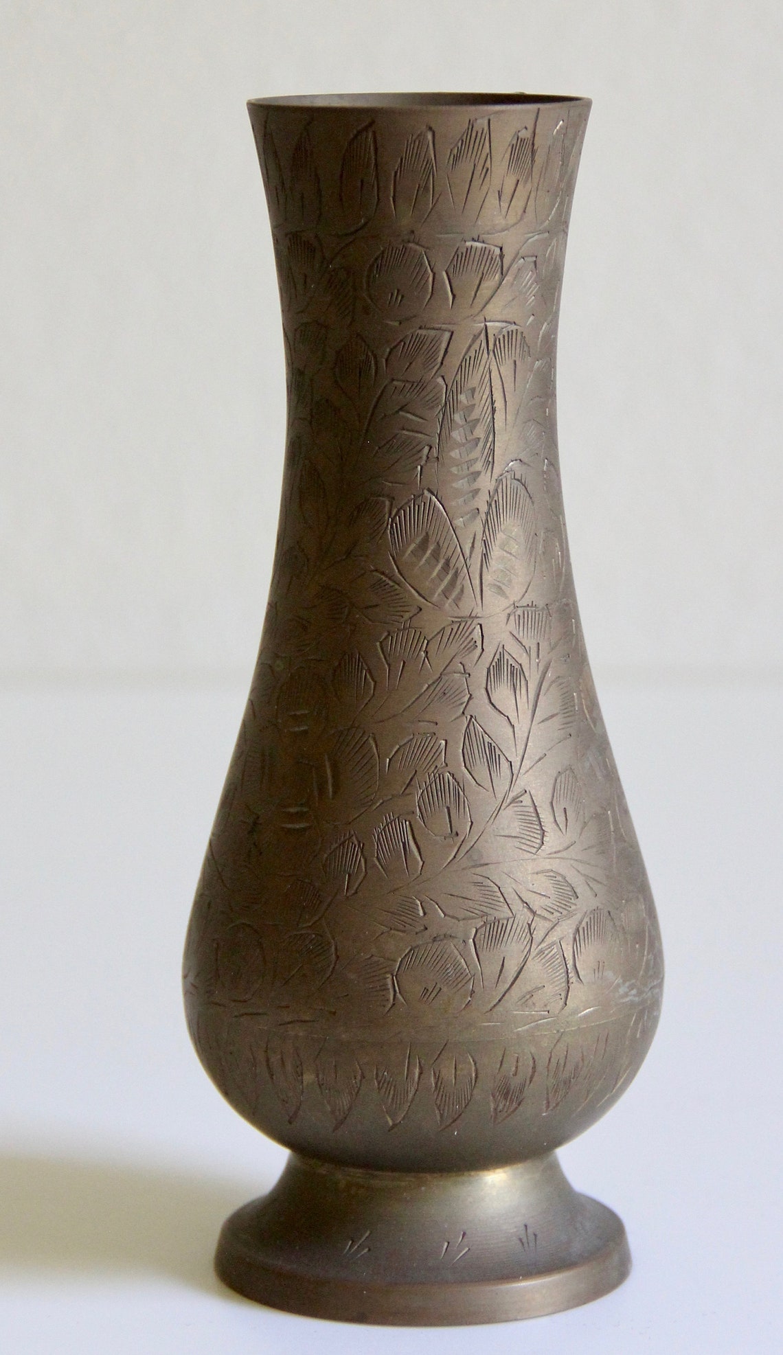 Brass etched bud vase set Brass bud vase set Brass bud Etsy