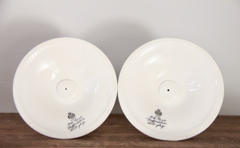 Minton/'s salt glaze candlestick set Vintage candlestick set Bookshelf decor White candlestick holders