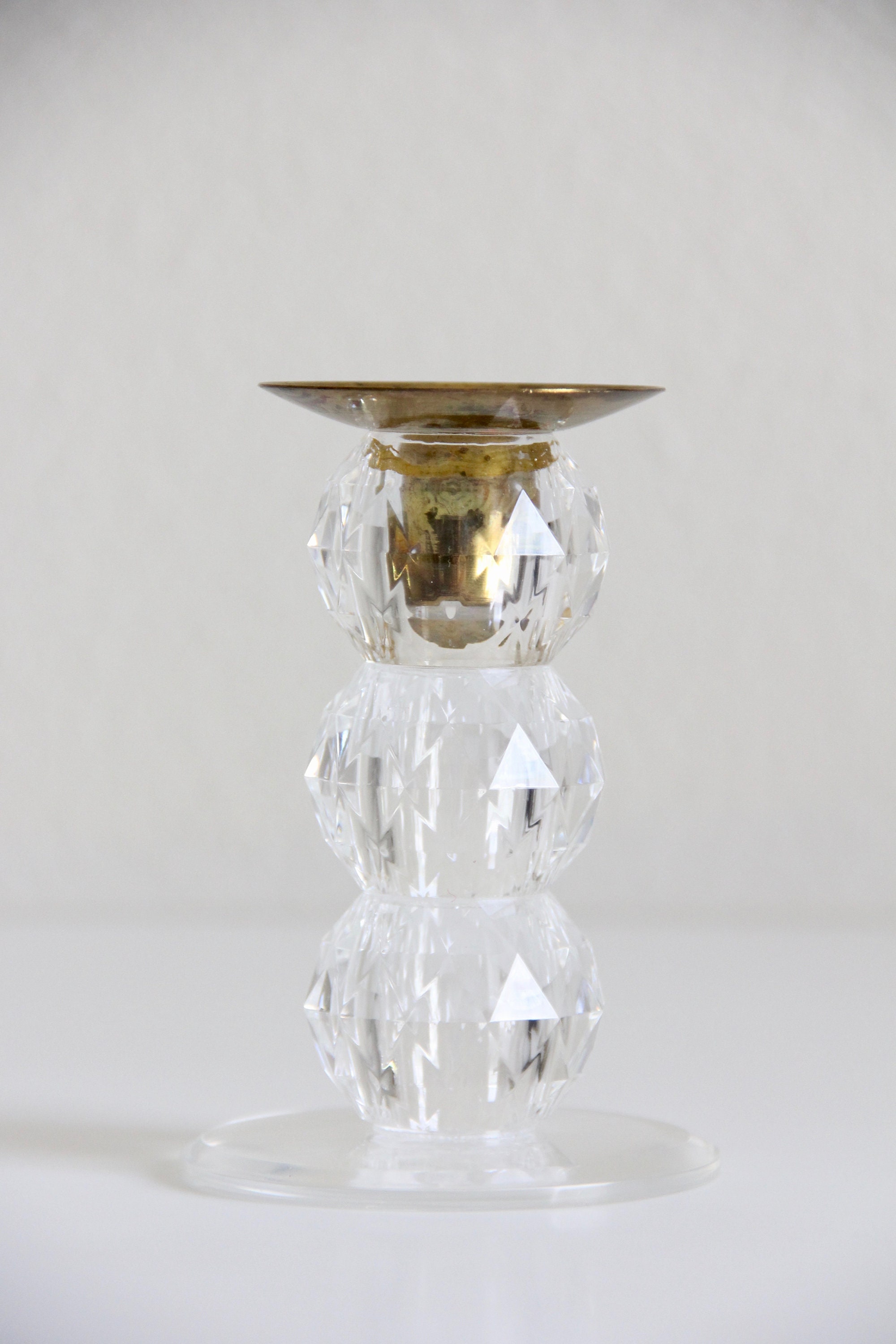 Brass and lucite candlestick holders Lucite candleholders Etsy