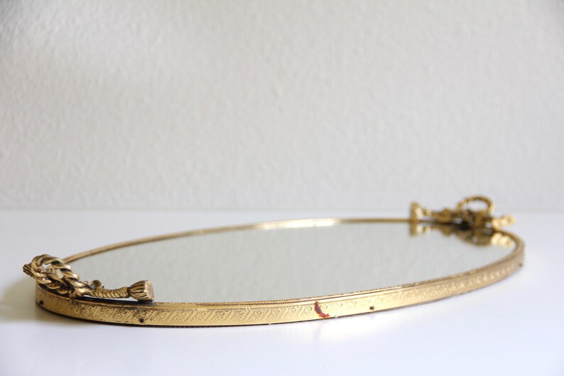 Vintage Gold Oval Vanity Mirror Oval Vanity Mirror Etsy