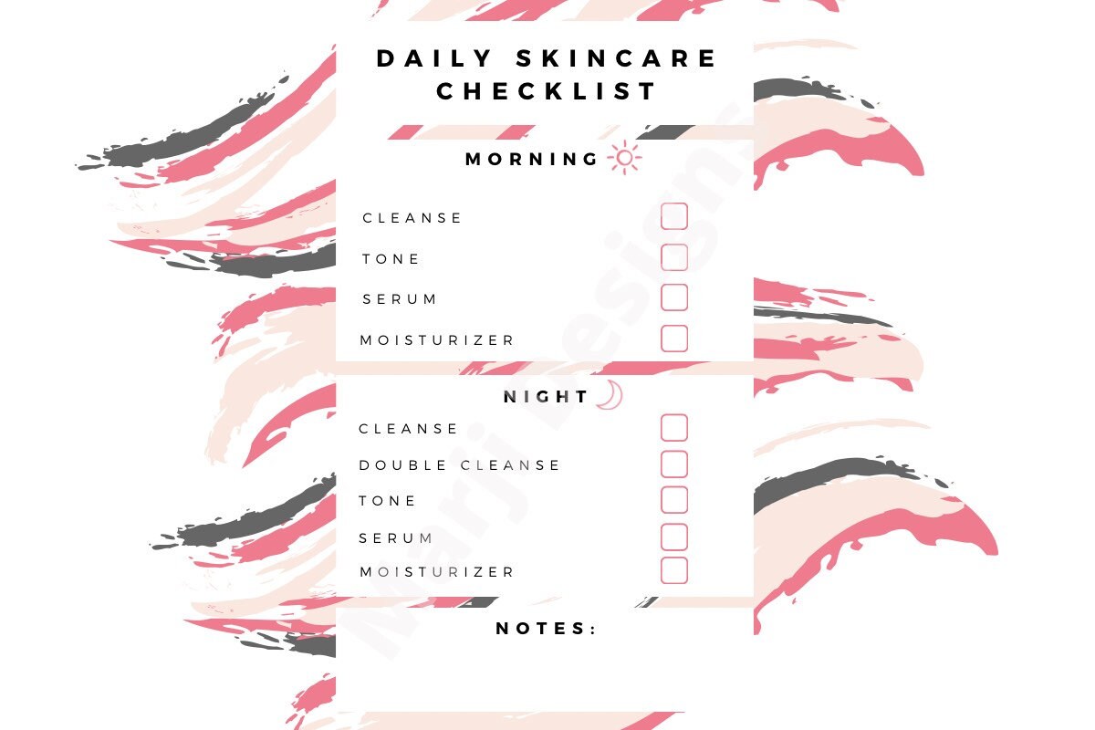 Daily Skincare Checklist Etsy