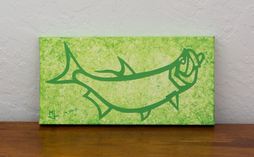 TarponFish ArtFlorida KeysCanvas ArtSilhouetteLayered Etsy España