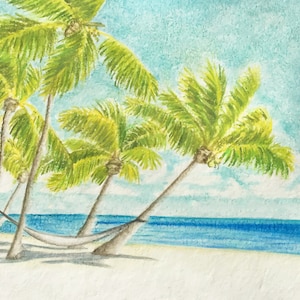 Art Print-Island Breeze-Islamorada-Florida Keys-Tropical-Beach-Landscape Painting-Watercolor illustration-Palm Tree Art- Coastal Wall Art