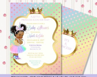 Rainbow Unicorn | Little Princess | Vintage Baby | Personalized Digital Invitation