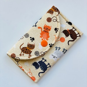 Étui à cartes pour chats - porte-cartes de visite pour chatons - pochette de cartes-cadeaux - mini portefeuille - idée cadeau faite à la main