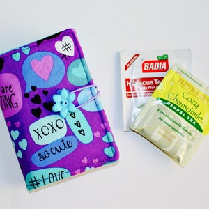 Valentine&#39;s Day Tea wallet - Tea Bag holder -  tea drinker - tea lovers gift - Teabag Case - Tea Bag Organizer - Gift for her