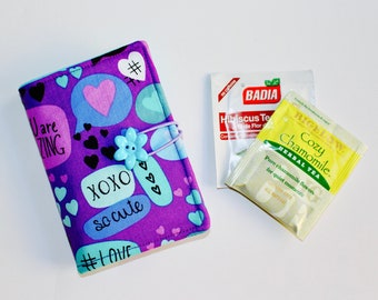 Valentine's Day Tea wallet - Tea Bag holder -  tea drinker - tea lovers gift - Teabag Case - Tea Bag Organizer - Gift for her