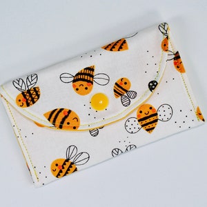 Bumble Bee Business card case - Porte-cartes-cadeaux Abeille - étui à cartes - pochette de carte de crédit - mini portefeuille - Faveurs de fête d’abeille