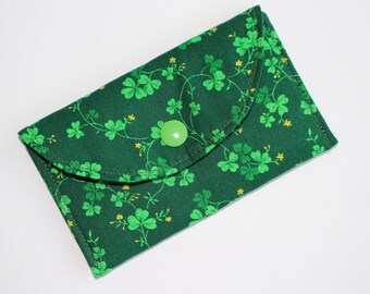 Card holder four leaf clover - St Patricks Day - Green Irish Clover - 4 Leaf - Shamrock