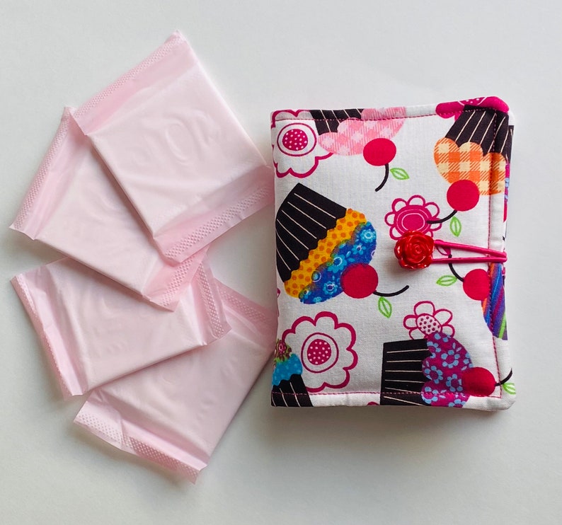 Cupcake fabric feminine hygiene bag Menstrual pad wallet Etsy