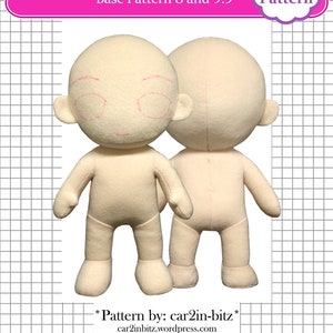 UPDATED -- DIGITAL Chibi Human Plushie Sewing Pattern