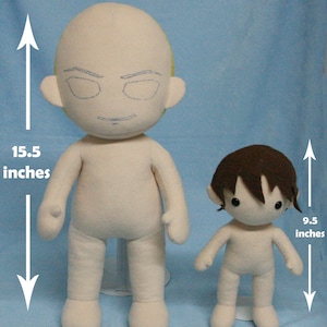 UPDATED PATTERN -- 10 & 15 inch Chibi Plushie Base Pattern - Sewing Pattern - Digital Pattern