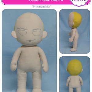 UPDATED PATTERN -- 10 & 15 inch Chibi Plushie Base Pattern - Sewing Pattern - Digital Pattern