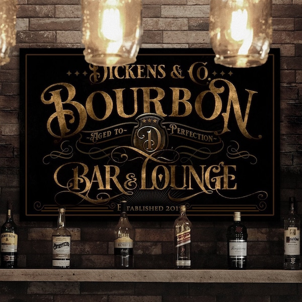 Personalized Bourbon Bar & Lounge Sign | Bourbon Bar Sign | Bourbon Lounge Sign | Rustic Bourbon Sign | Vintage Bourbon Bar Sign