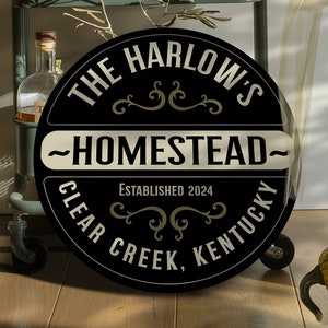 Solid Wood Homestead Sign, Personalized Homestead Sign, Farmhouse Décor, Family Name Homestead Sign
