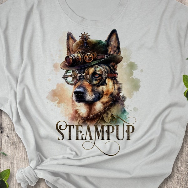 Personalized Steampunk T-shirt | Dog Steampunk T-shirt  | Puppy Steampunk Shirt | Steampunk Gift | Dog Lover Gift | Steampunk Puppy Shirt 6