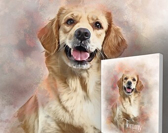 Custom Dog Portrait Watercolor Painting, Custom Dog Painting, Portrait from Photo, Dog Memorial Gift, Pet Memorial, Custom Pet Painting