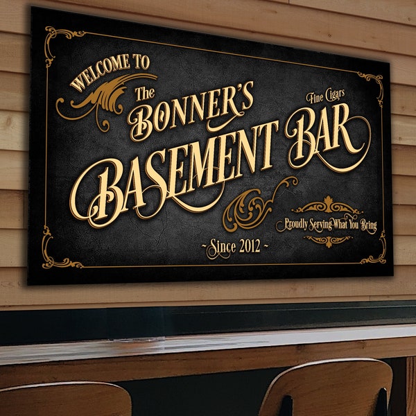 Personalized Bar Sign Etsy