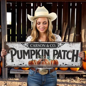 Personalized Pumpkin Patch Sign: Rustic Farmhouse Decor