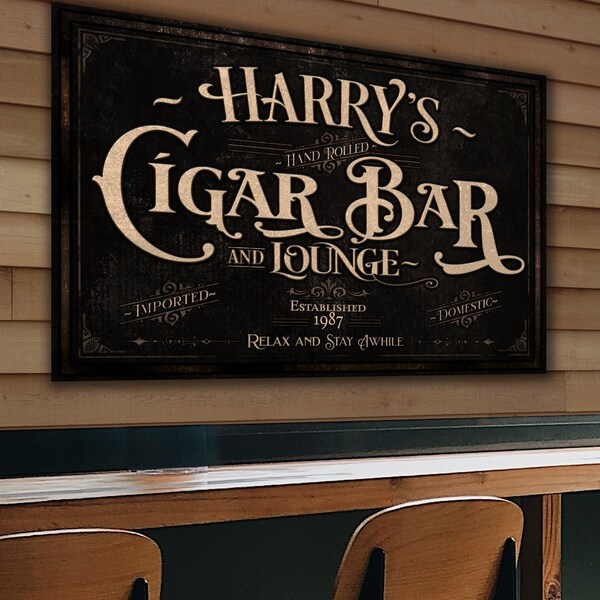 Cigar Bar Sign Etsy