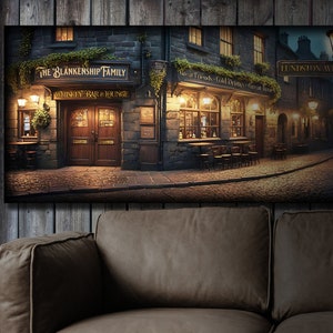 Moody, Dark Whiskey Bar Lounge Sign | Personalized Family Whiskey Bar Sign | Nighttime Whiskey Bar Sign | Family Name Sign | Family Bar Sign