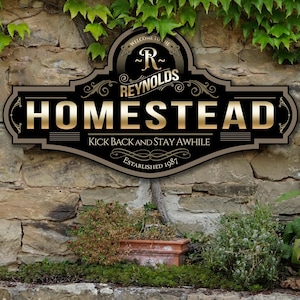Homestead Sign | Personalized Family Name Sign | Metal Homestead Sign | Family Name Sign | Custom Homestead Sign | Unique Realtor Gift
