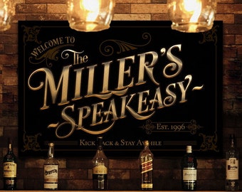 Personalized Speakeasy Sign | Custom Name Speakeasy Sign | Family Speakeasy Sign | Name Sign | Modern Farmhouse Decor | Large Metal Sign