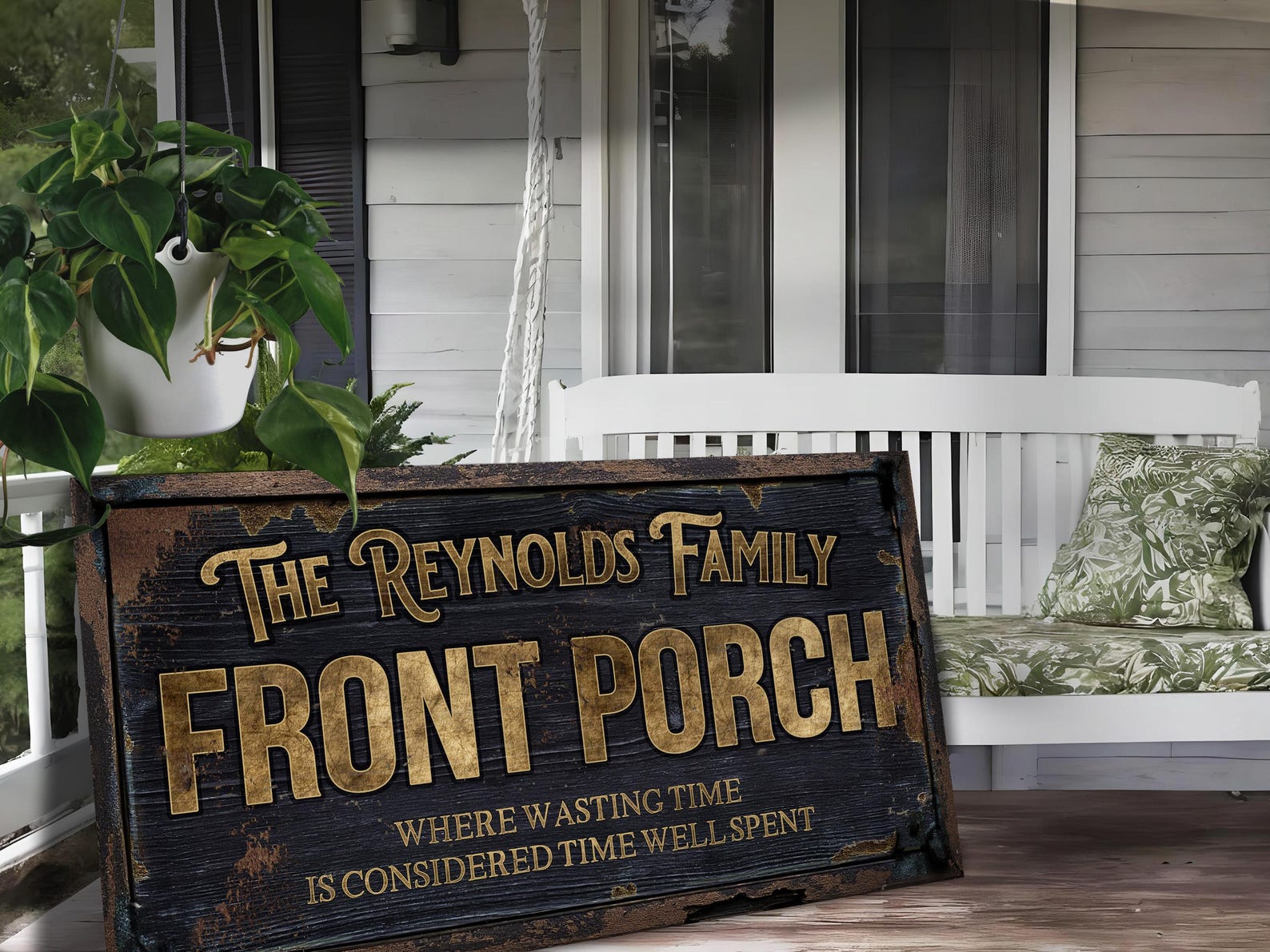Personalized Family Name Porch Sign: Metal or Canvas - Etsy