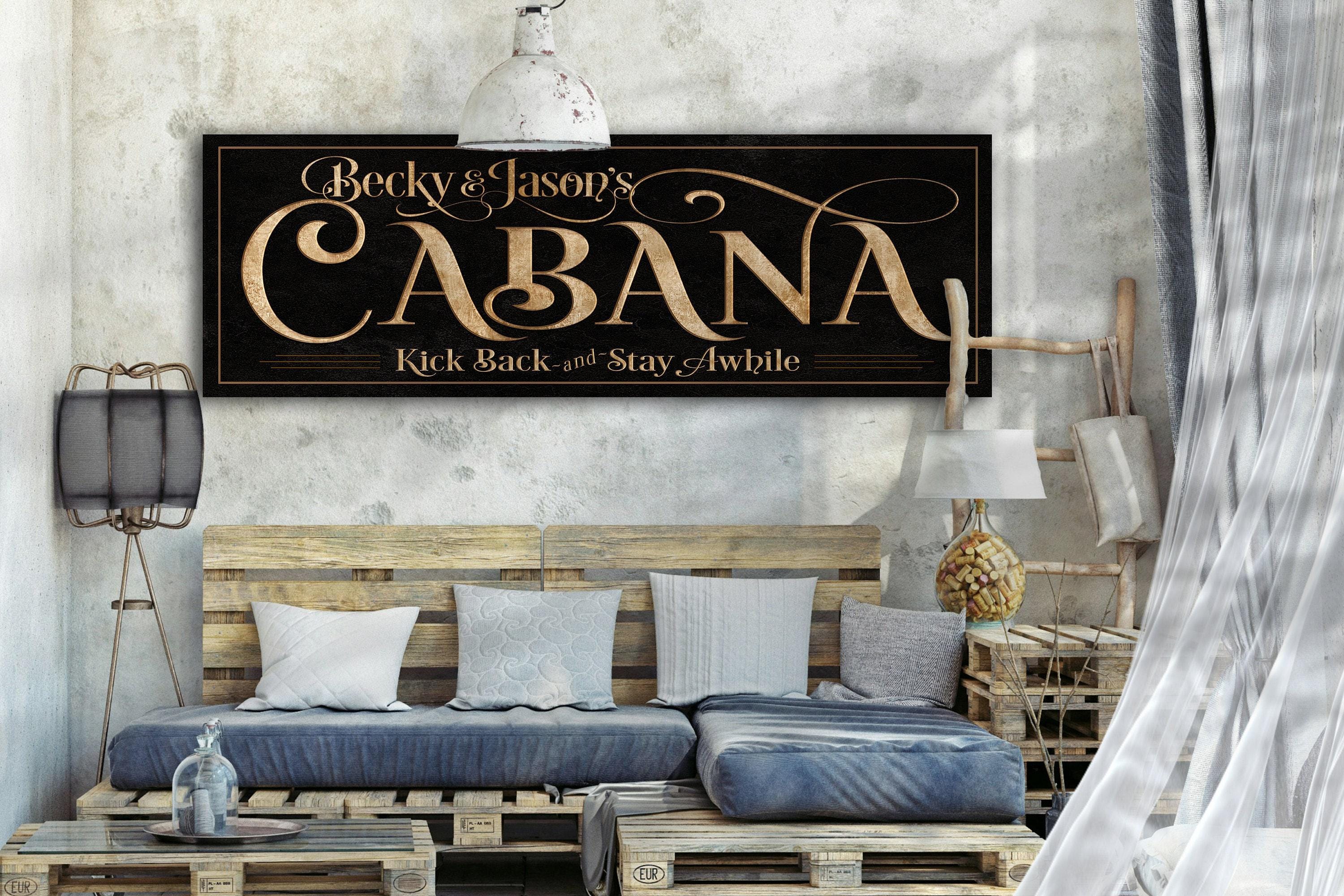Personalized Cabana Sign,  Patio Cabana Sign, Lake Cabana Sign, Beach Cabana Sign, Custom Name Cabana Sign
