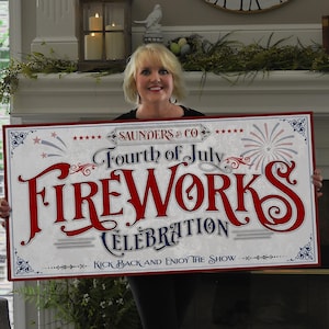 4th of July Sign Fireworks Celebration Sign | Fourth of July Sign | 1776 Decor | Patriotic Decor | Summer Wall Decor | Independence Day Sign