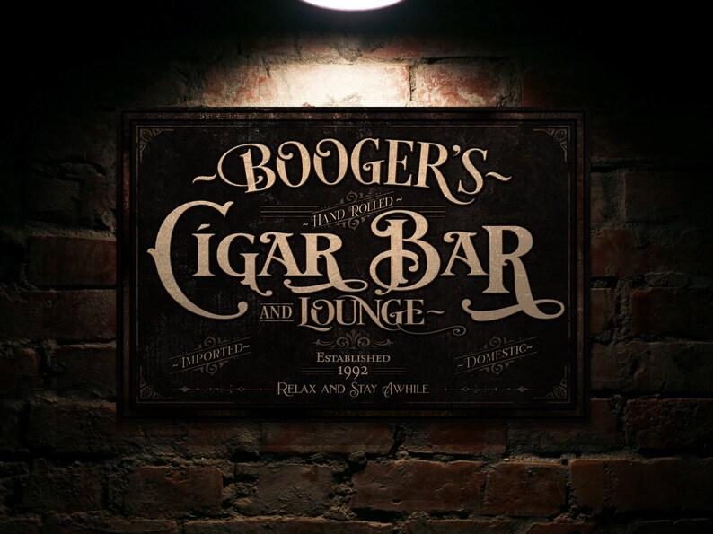 Personalized Cigar Bar Sign Cigar Bar and Lounge Sign Etsy