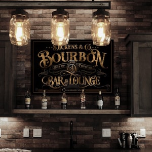 Personalized Bourbon Bar & Lounge Sign | Bourbon Bar Sign | Bourbon Lounge Sign | Rustic Bourbon Sign | Vintage Bourbon Bar Sign