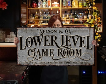 Personalized Game Room Sign: Rustic Metal Art, Man Cave Decor