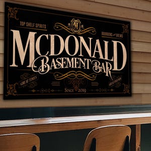 Basement Bar Sign | Personalized Basement Bar Sign | Basement Sign | Family Name Sign | Family Bar Sign