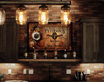 Steampunk | Steampunk Decor | Steampunk Personalized with Last Name | Steampunk Wall Art | Steampunk Wall Decor | Steampunk Family Name Sign